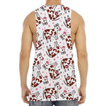 Cartoon Happy Dairy Cow Pattern Print Men's Muscle Tank Top