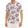 Cartoon Happy Dairy Cow Pattern Print Men's Short Sleeve Rash Guard