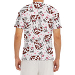 Cartoon Happy Dairy Cow Pattern Print Men's Short Sleeve Rash Guard