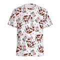 Cartoon Happy Dairy Cow Pattern Print Men's Athletic T-Shirt