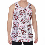 Cartoon Happy Dairy Cow Pattern Print Men's Velvet Tank Top