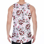 Cartoon Happy Dairy Cow Pattern Print Men's Velvet Tank Top