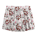 Cartoon Happy Dairy Cow Pattern Print Mesh Shorts