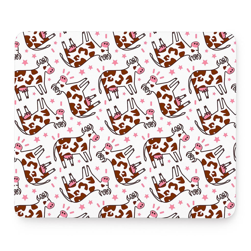 Cartoon Happy Dairy Cow Pattern Print Mouse Pad