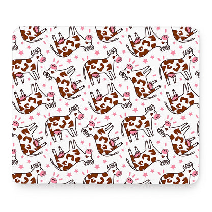 Cartoon Happy Dairy Cow Pattern Print Mouse Pad