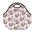 Cartoon Happy Dairy Cow Pattern Print Neoprene Lunch Bag