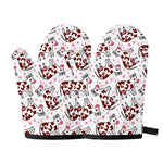Cartoon Happy Dairy Cow Pattern Print Oven Mitts