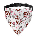 Cartoon Happy Dairy Cow Pattern Print Over The Collar Dog Bandana