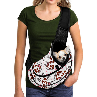 Cartoon Happy Dairy Cow Pattern Print Pet Sling Carrier