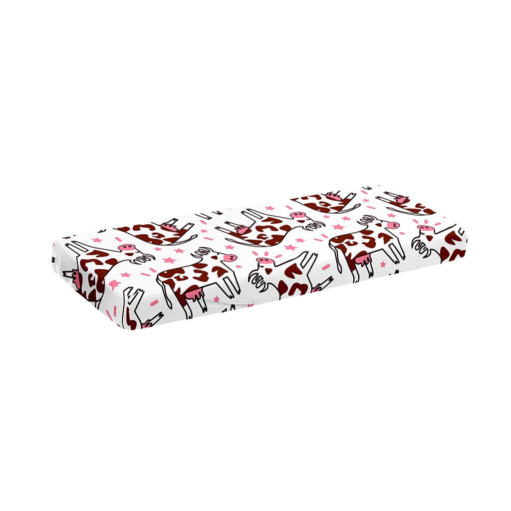 Cartoon Happy Dairy Cow Pattern Print Piano Keyboard Cover