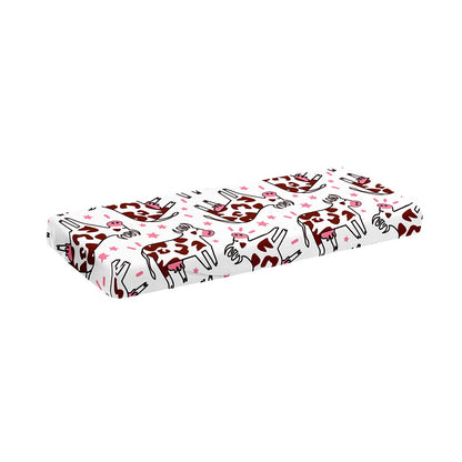 Cartoon Happy Dairy Cow Pattern Print Piano Keyboard Cover