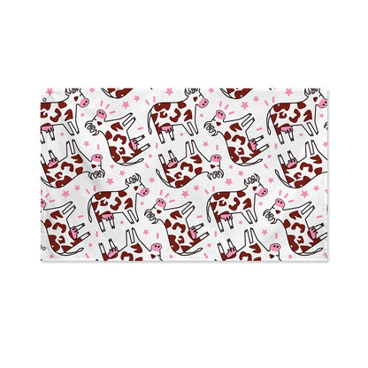 Cartoon Happy Dairy Cow Pattern Print Polyester Flag