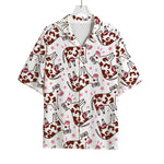 Cartoon Happy Dairy Cow Pattern Print Rayon Hawaiian Shirt