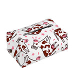 Cartoon Happy Dairy Cow Pattern Print Rectangle Tissue Box Cover