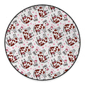 Cartoon Happy Dairy Cow Pattern Print Round Floor Mat