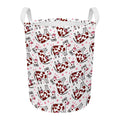 Cartoon Happy Dairy Cow Pattern Print Round Laundry Basket