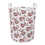 Cartoon Happy Dairy Cow Pattern Print Round Laundry Basket