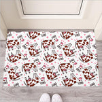 Cartoon Happy Dairy Cow Pattern Print Rubber Doormat