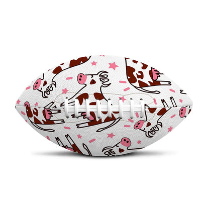 Cartoon Happy Dairy Cow Pattern Print Rugby Ball