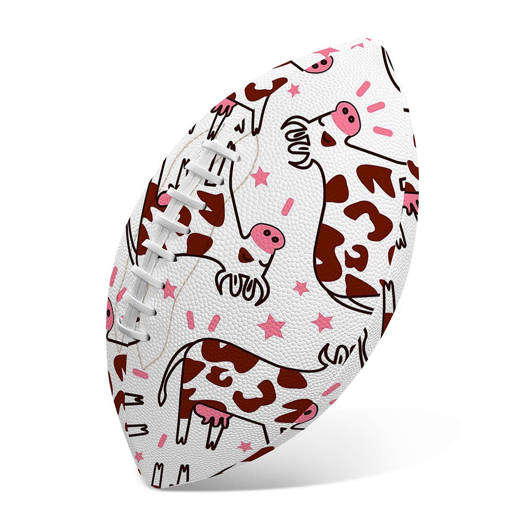 Cartoon Happy Dairy Cow Pattern Print Rugby Ball