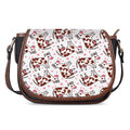 Cartoon Happy Dairy Cow Pattern Print Saddle Bag