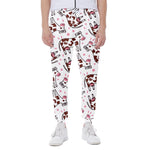 Cartoon Happy Dairy Cow Pattern Print Scuba Joggers