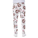 Cartoon Happy Dairy Cow Pattern Print Scuba Joggers