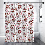 Cartoon Happy Dairy Cow Pattern Print Shower Curtain
