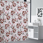 Cartoon Happy Dairy Cow Pattern Print Shower Curtain