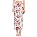 Cartoon Happy Dairy Cow Pattern Print Side Slit Maxi Skirt