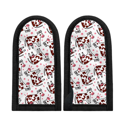 Cartoon Happy Dairy Cow Pattern Print Skillet Handle Cover