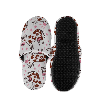 Cartoon Happy Dairy Cow Pattern Print Slippers