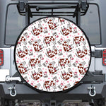 Cartoon Happy Dairy Cow Pattern Print Tire Cover