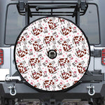 Cartoon Happy Dairy Cow Pattern Print Tire Cover With Camera Hole