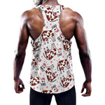 Cartoon Happy Dairy Cow Pattern Print Training Tank Top