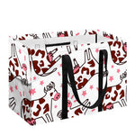 Cartoon Happy Dairy Cow Pattern Print Utility Tote Bag