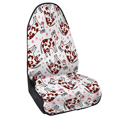 Cartoon Happy Dairy Cow Pattern Print Waterproof Car Seat Cover