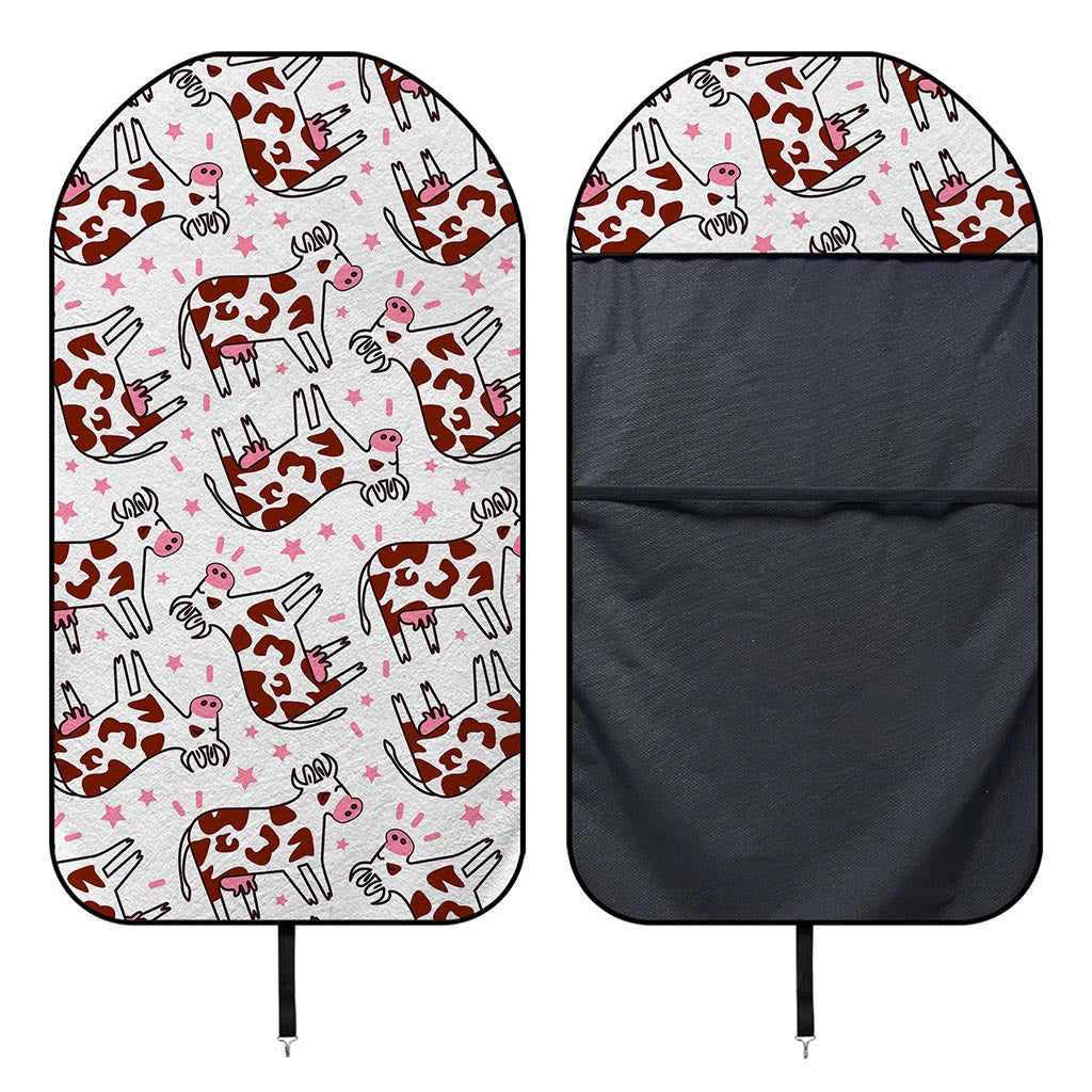Cartoon Happy Dairy Cow Pattern Print Waterproof Car Seat Cover