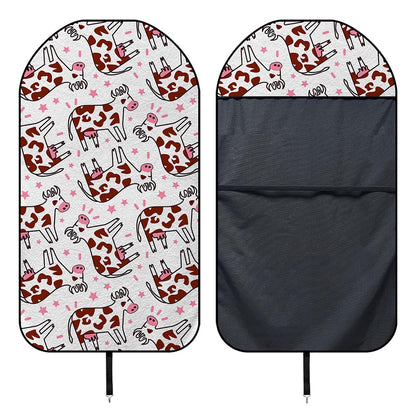 Cartoon Happy Dairy Cow Pattern Print Waterproof Car Seat Cover