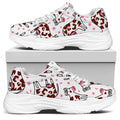Cartoon Happy Dairy Cow Pattern Print White Chunky Shoes