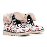 Cartoon Happy Dairy Cow Pattern Print Winter Boots