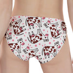 Cartoon Happy Dairy Cow Pattern Print Women's Panties