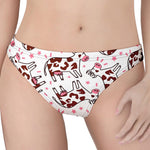 Cartoon Happy Dairy Cow Pattern Print Women's Thong