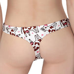 Cartoon Happy Dairy Cow Pattern Print Women's Thong