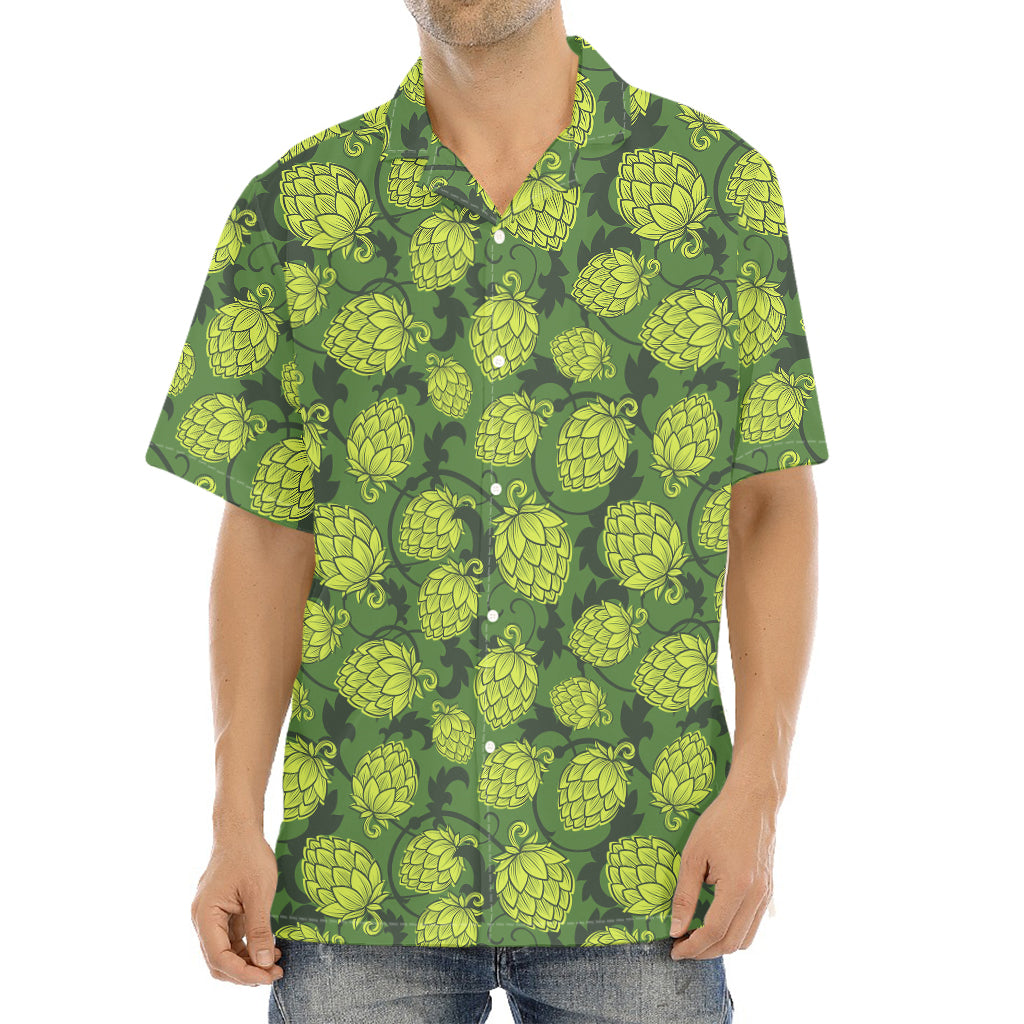 Cartoon Hop Cone Pattern Print Aloha Shirt