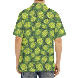 Cartoon Hop Cone Pattern Print Aloha Shirt