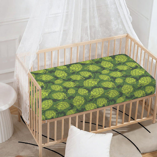 Cartoon Hop Cone Pattern Print Baby Crib Sheet