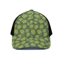 Cartoon Hop Cone Pattern Print Black Mesh Trucker Hat
