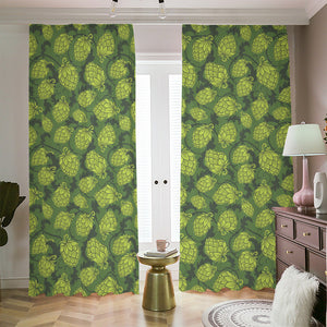 Cartoon Hop Cone Pattern Print Blackout Pencil Pleat Curtains