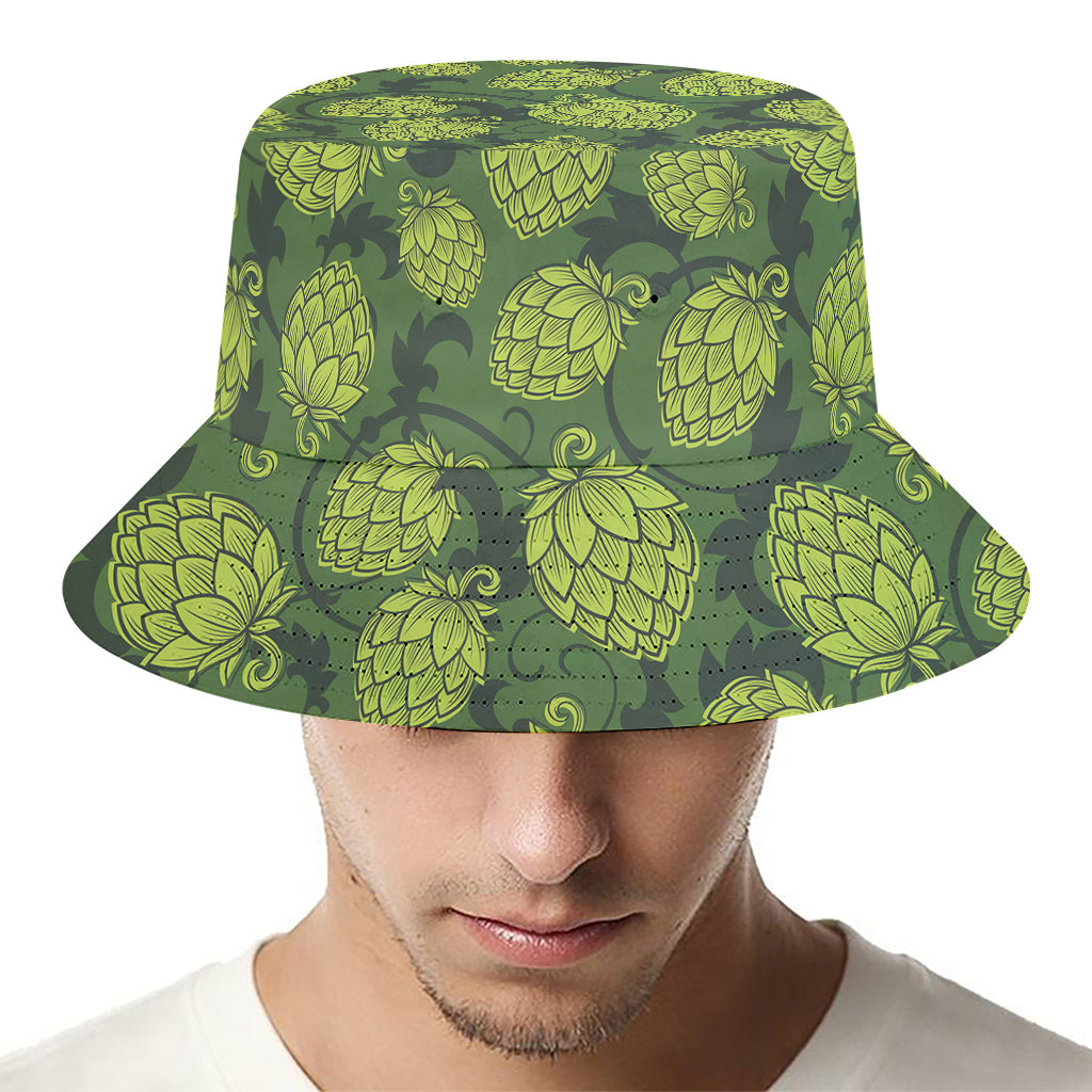 Cartoon Hop Cone Pattern Print Bucket Hat